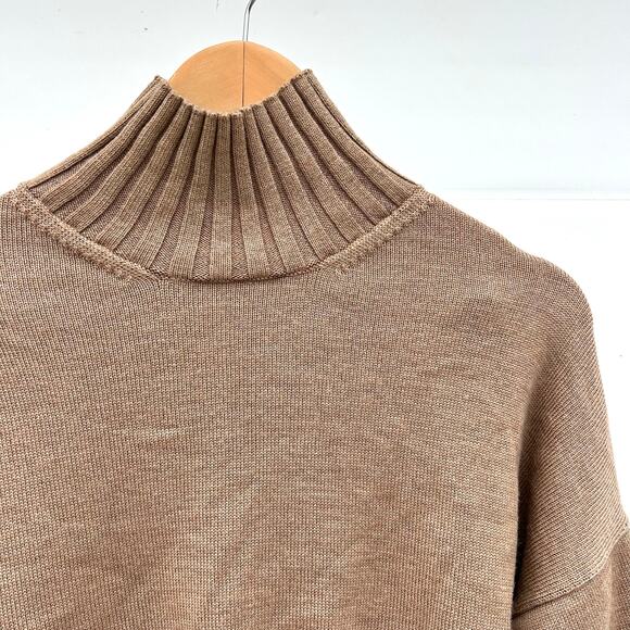 Her The Label Stockholm Sweater Turtleneck Long Sleeve Brûlée Tan Camel Wool - Picture 6 of 9